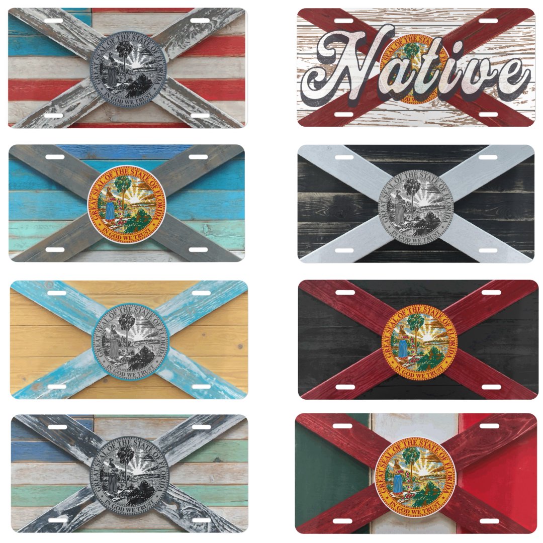 Unique Florida Flag Front License Plates