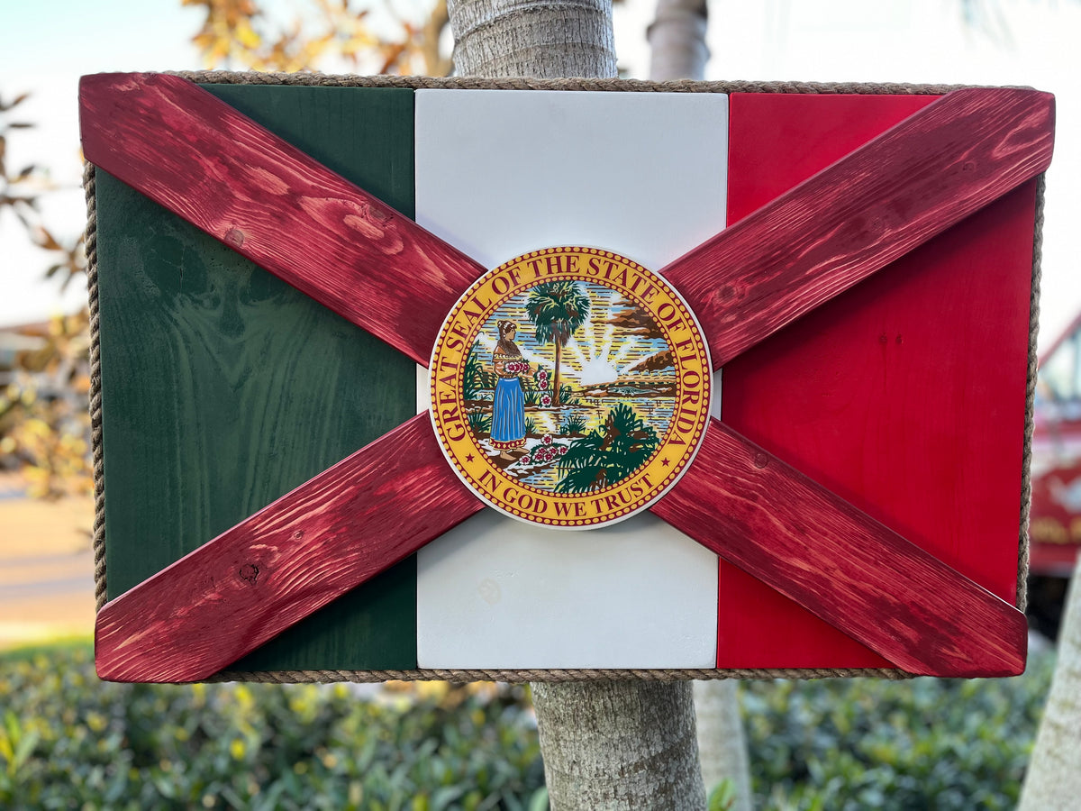 Mi Estatal Solid Wood Florida + Mexico Flag