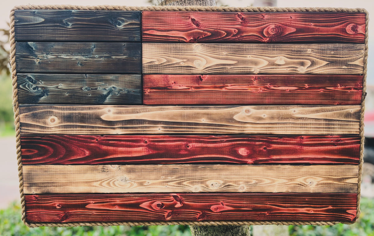 'Merica Solid Wood American Flag