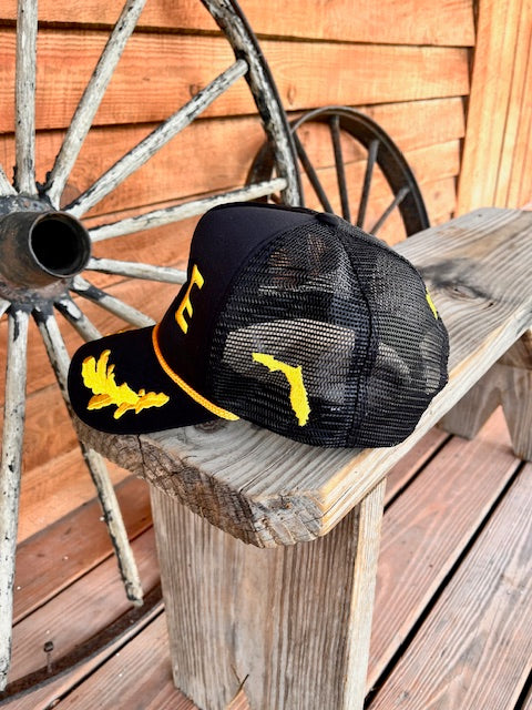 Big Florida Energy Foam Captain's Hat - Black/Gold ⚓⚡💥