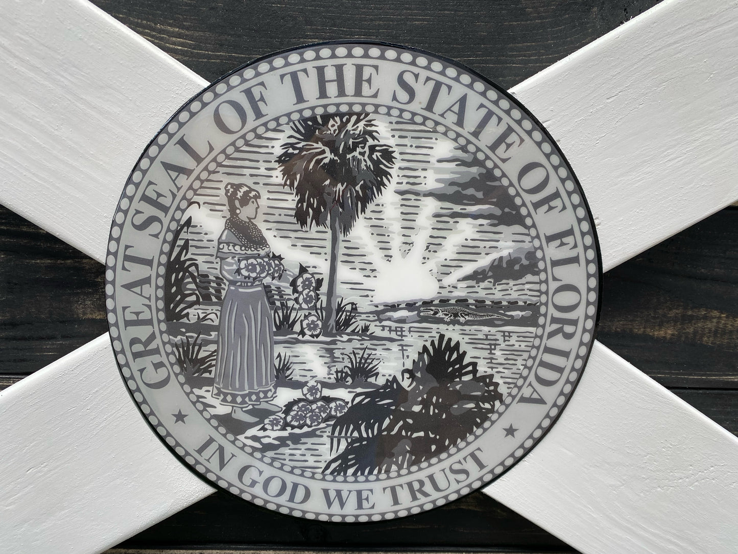 Gaspar Solid Wood Florida Flag