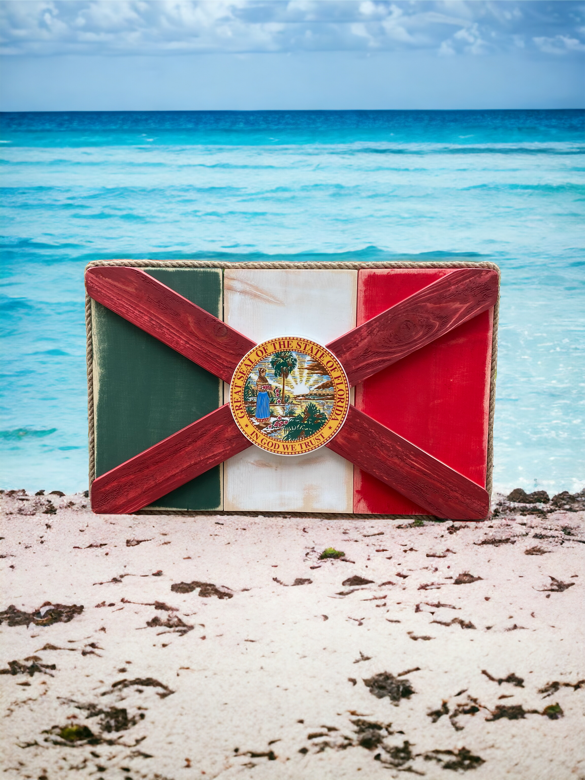 Mi Estatal Solid Wood Florida + Mexico Flag