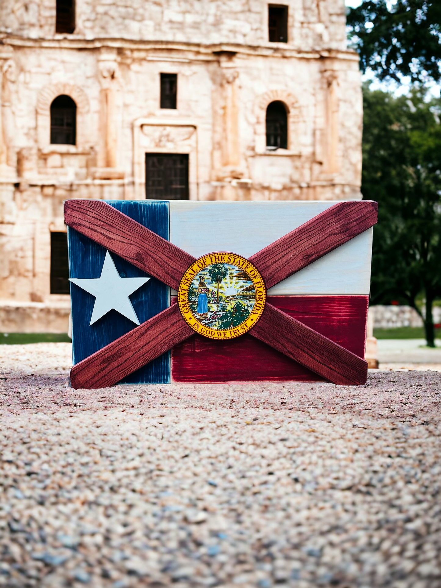 Flexas Solid Wood Florida/Texas Flag