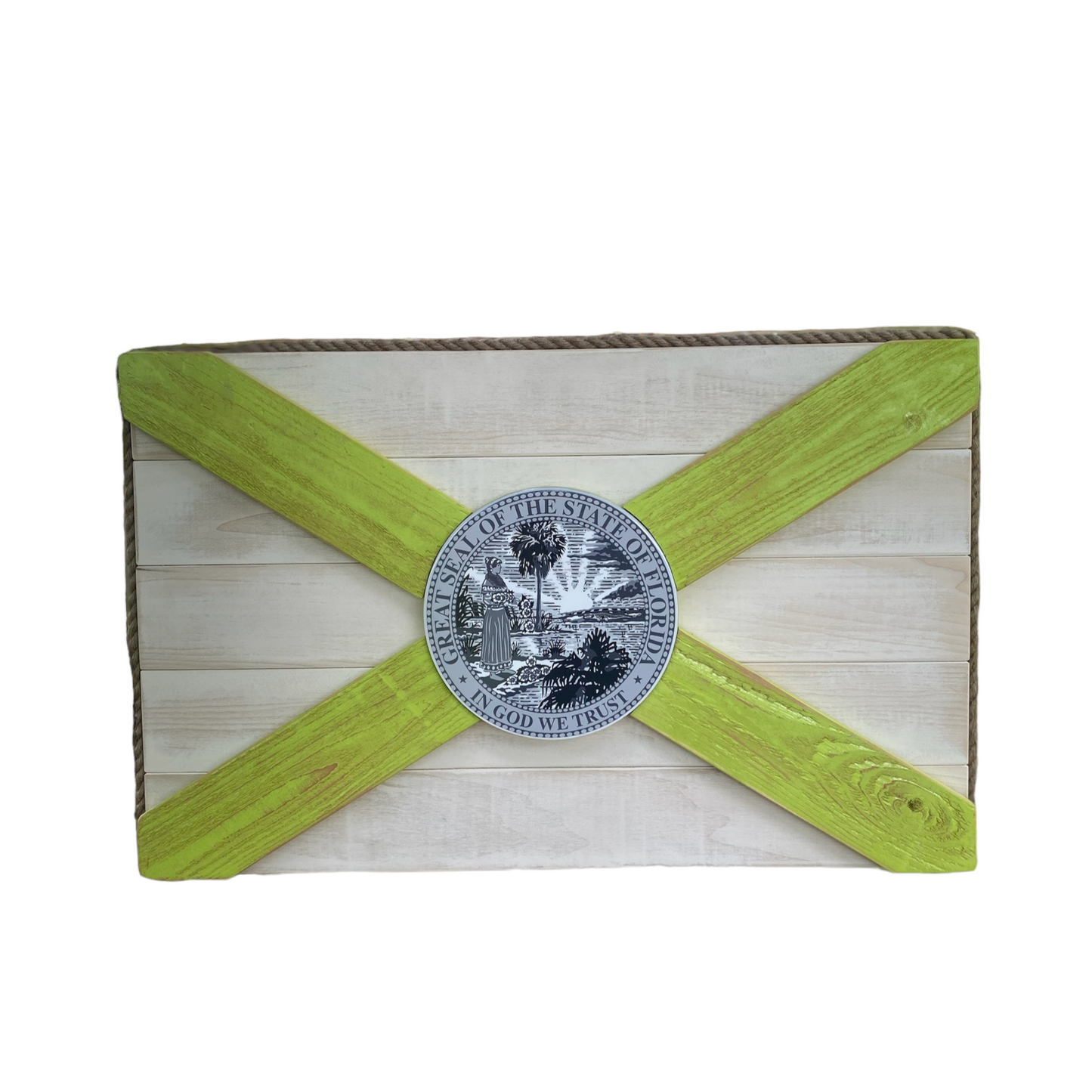 Key Lime Solid Wood Florida Flag