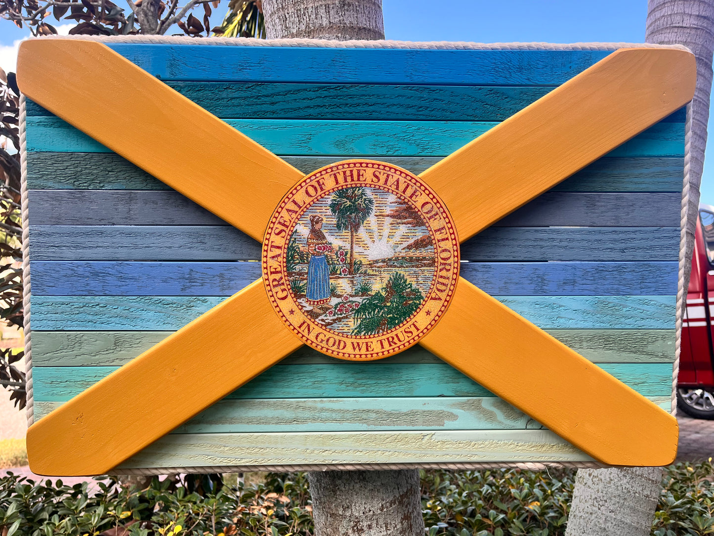 Key West Solid Wood Florida Flag