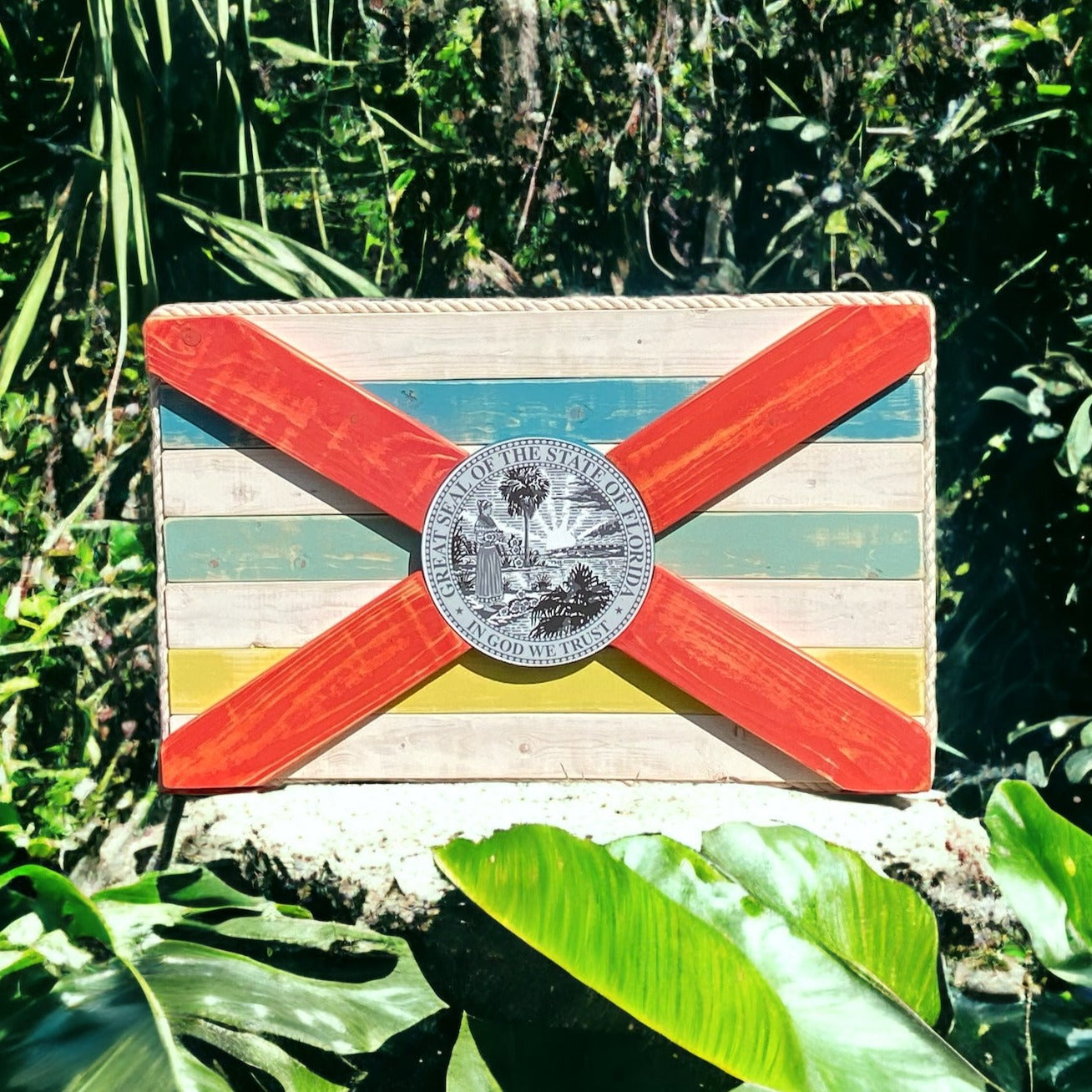 Islander Solid Wood Florida Flag