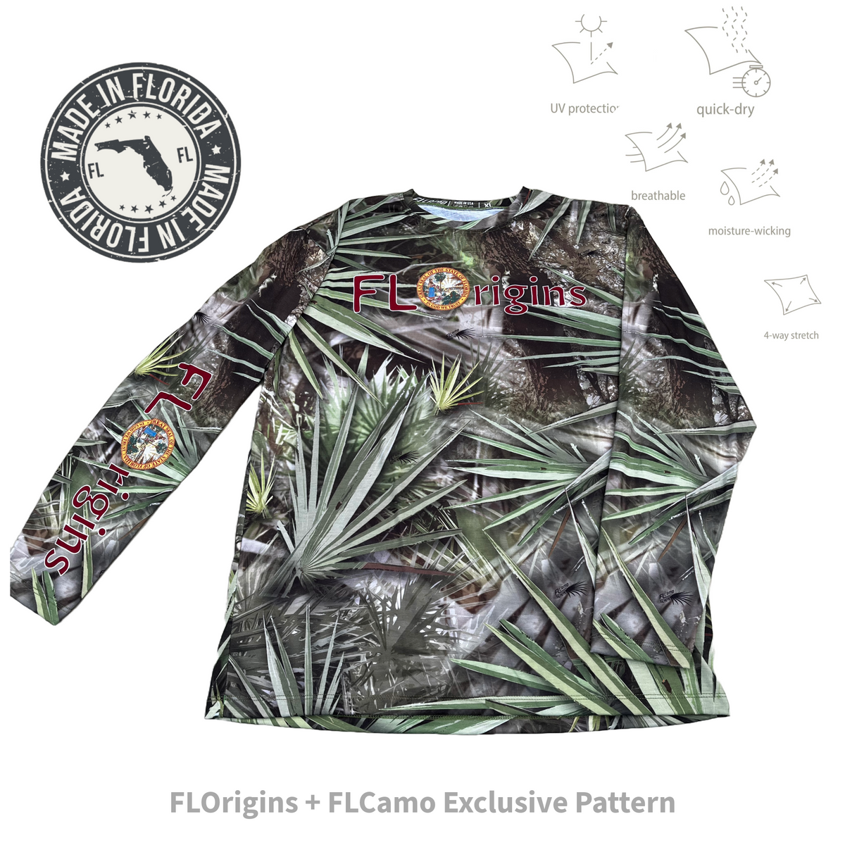 FLOrigins + FLCamo  (Unisex) Florica-Palmetto Performance Long-Sleeve Shirt