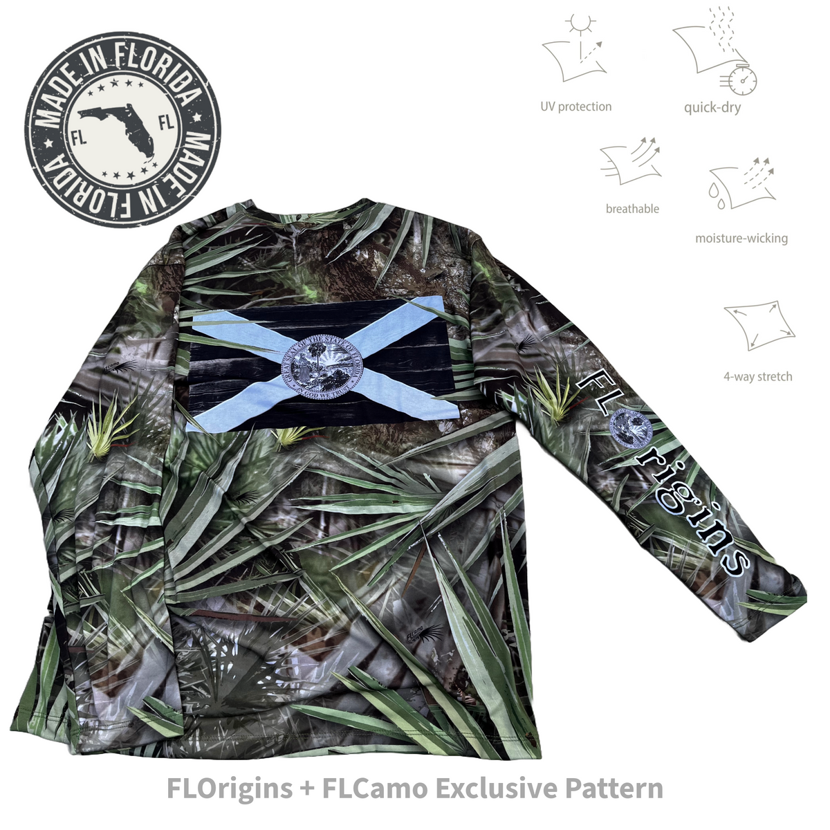FLOrigins + FLCamo (Unisex) Gaspar-Palmetto Performance Long-Sleeve Shirt