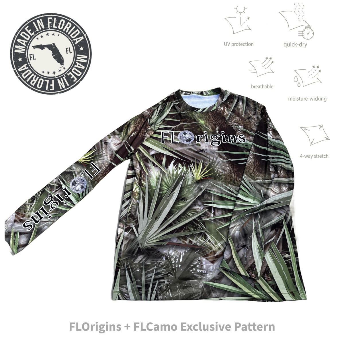 FLOrigins + FLCamo (Unisex) Gaspar-Palmetto Performance Long-Sleeve Shirt