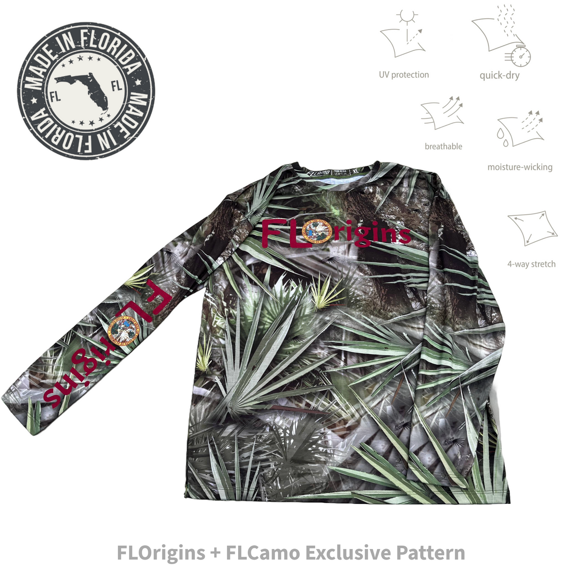 FLOrigins + FLCamo  Unisex Wildfire-Palmetto Performance Long Sleeve Shirt