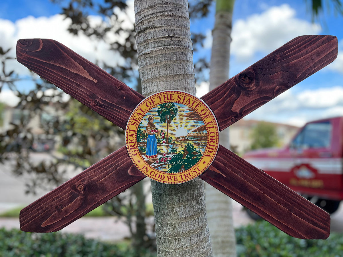Hemingway Solid Wood Florida Flag