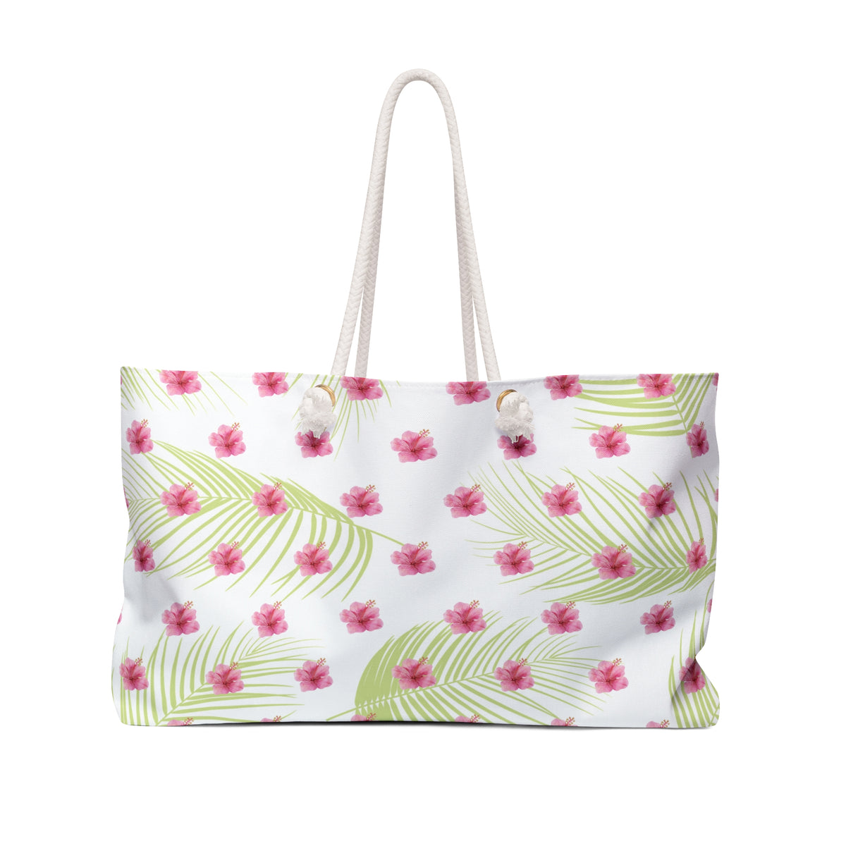 Hibiscus Palm Print Tote Bag