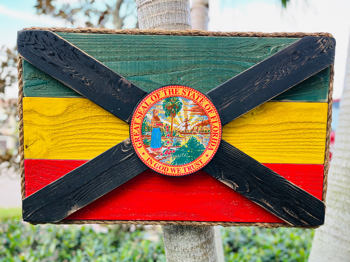 One Love Solid Wood Florida Flag