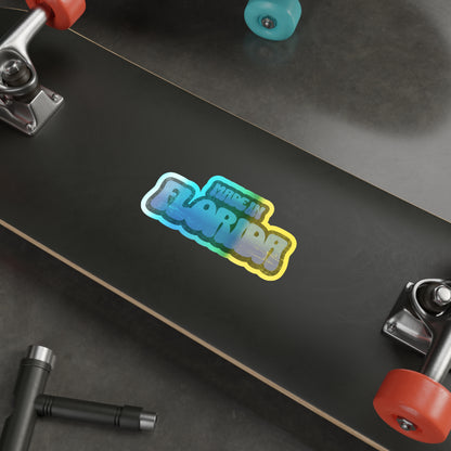 Made in Florida Holographic Vinyl Decal - Ocean Blue