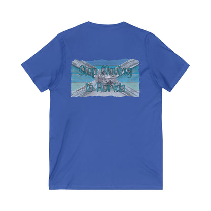Stop Moving to Florida V-Neck Tee