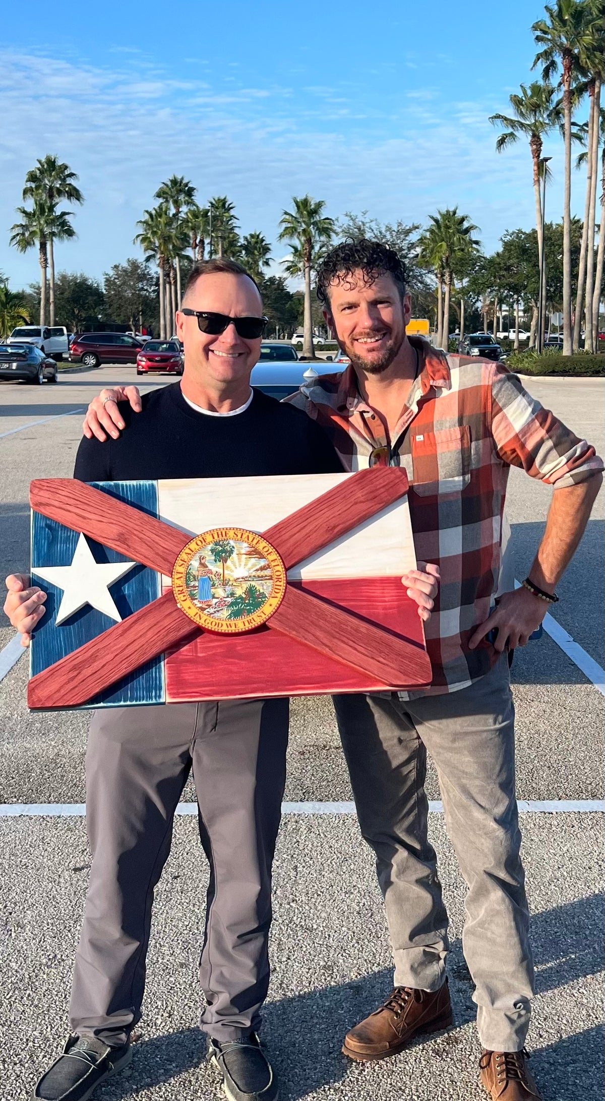Flexas Solid Wood Florida/Texas Flag