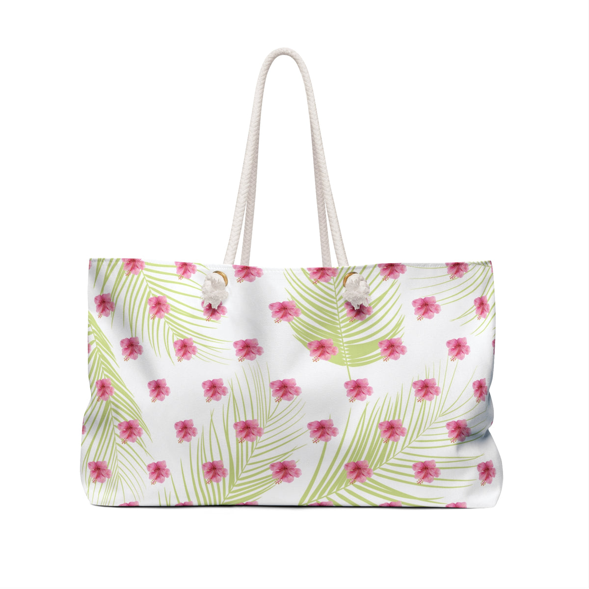 Hibiscus Palm Print Tote Bag