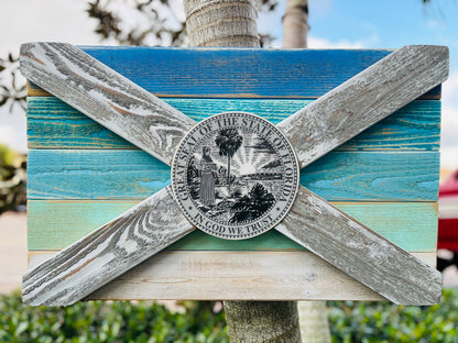 Bougie Beach Solid Wood Florida Flag