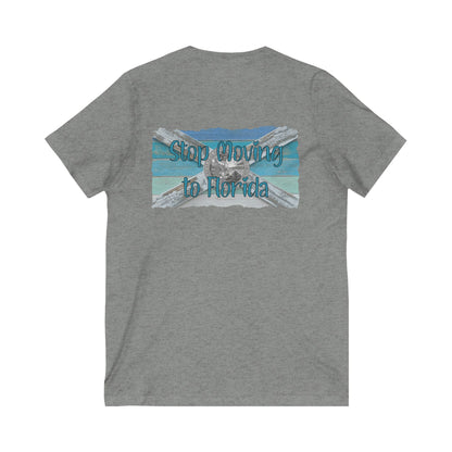 Stop Moving to Florida V-Neck Tee