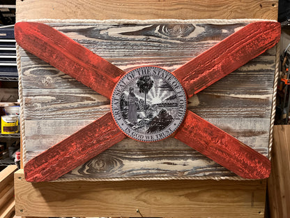 Cape Coral Solid Wood Florida Flag