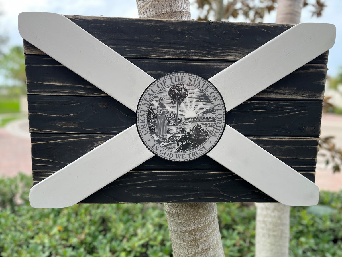 Gaspar Solid Wood Florida Flag