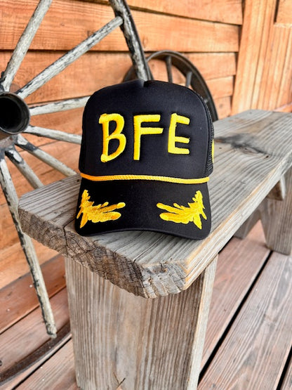 Big Florida Energy Foam Captain's Hat - Black/Gold ⚓⚡💥