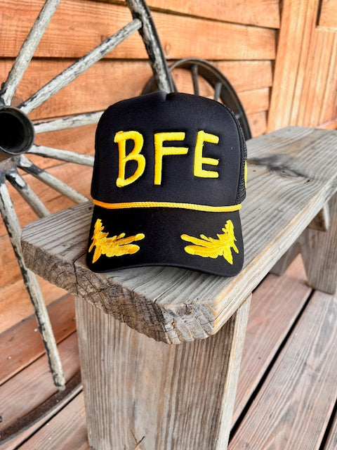Big Florida Energy Foam Captain's Hat - Black/Gold ⚓⚡💥