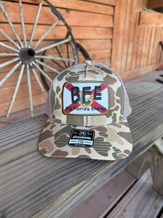 BFE Harvest Duck Camo/Light Tan Trucker 🦆⚡🌴
