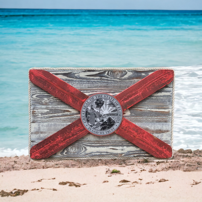Cape Coral Solid Wood Florida Flag