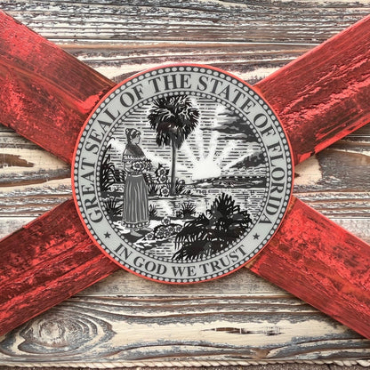 Cape Coral Solid Wood Florida Flag