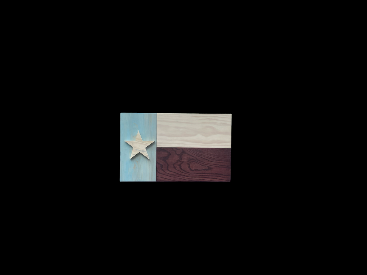 Corpus Christi Solid Wood Texas Flag