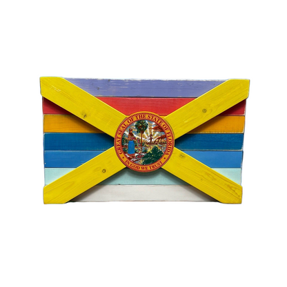 Sunshine State of Mind Solid Wood Florida Flag