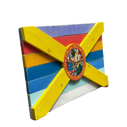Sunshine State of Mind Solid Wood Florida Flag