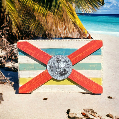 Islander Solid Wood Florida Flag