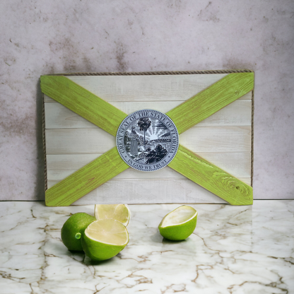 Key Lime Solid Wood Florida Flag