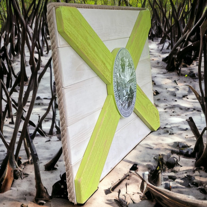 Key Lime Solid Wood Florida Flag