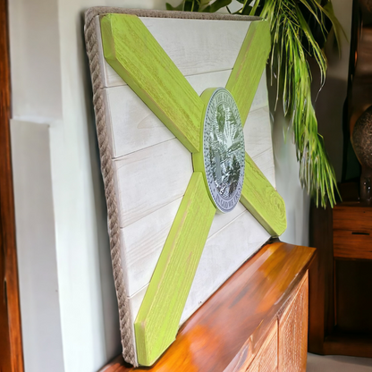 Key Lime Solid Wood Florida Flag