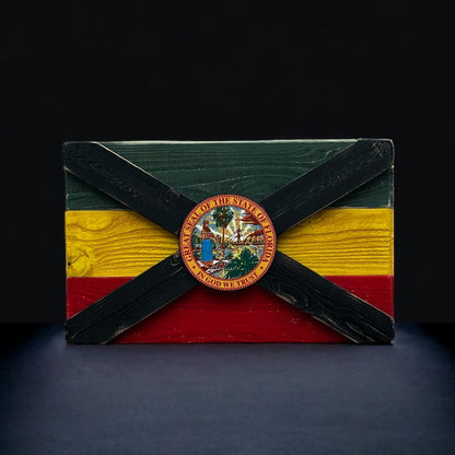 Sun is Shining Solid Wood Florida Flag