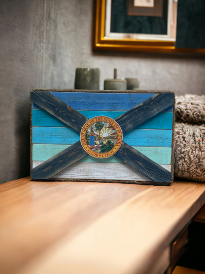 Salty Beach Solid Wood Florida Flag