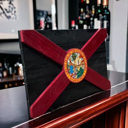 Tomahawk Solid Wood Florida Flag