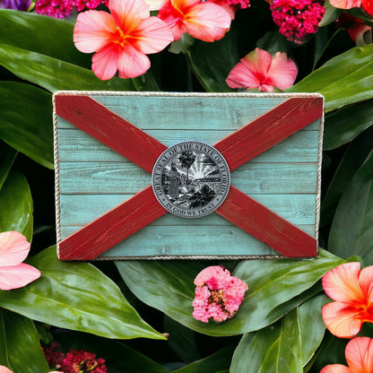 TropicGal Solid Wood Florida Flag