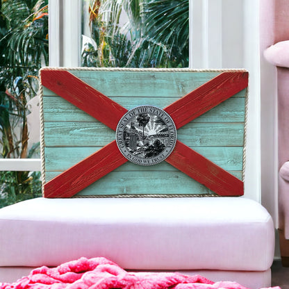 TropicGal Solid Wood Florida Flag