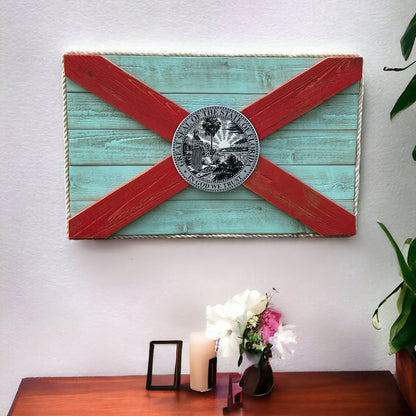TropicGal Solid Wood Florida Flag