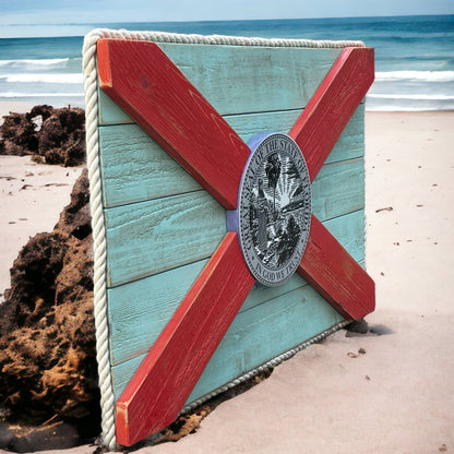 TropicGal Solid Wood Florida Flag