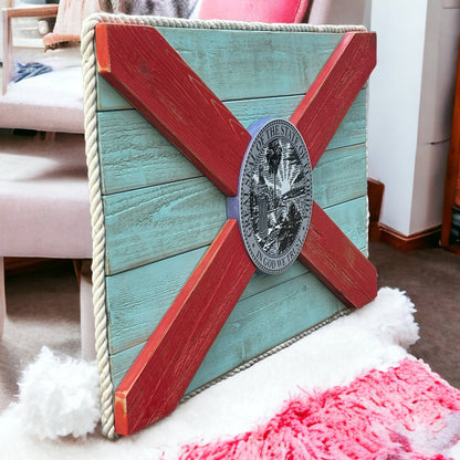 TropicGal Solid Wood Florida Flag
