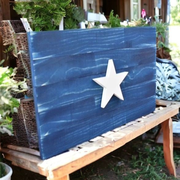 1810 Republic of West Florida Solid Wood Bonnie Blue Flag - Native Artistry