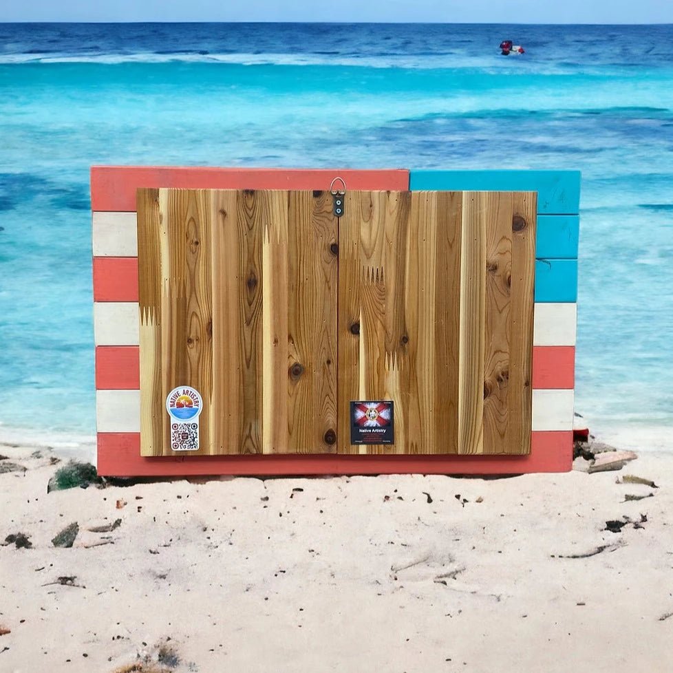 'Merica Biscayne Solid Wood American Flag - Native Artistry