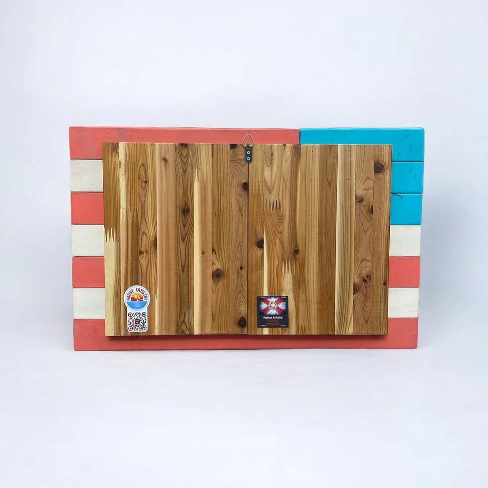 'Merica Biscayne Solid Wood American Flag - Native Artistry