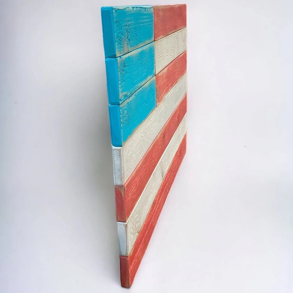 'Merica Biscayne Solid Wood American Flag - Native Artistry